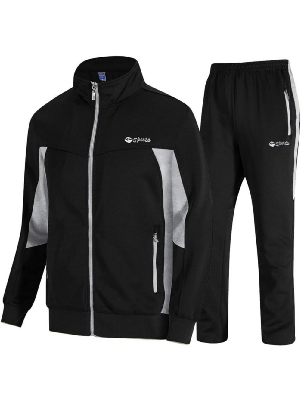 Men's Casual Athletic Tracksuit Set - 2 Piece Full Zip Jogging Sweatsuit